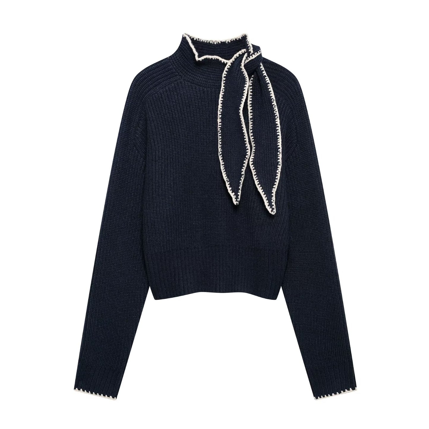 Wollpullover mit Schleife