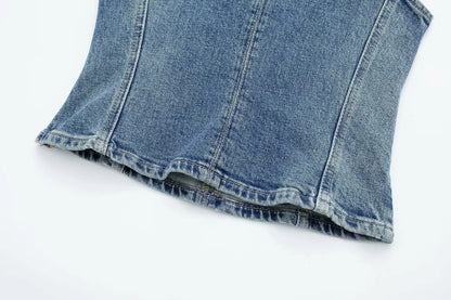 Denim Bustier Top