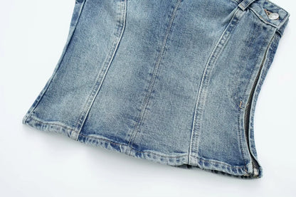 Denim Bustier Top